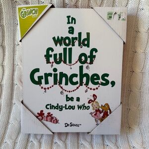 Grinch Wall Decor Canvas Art NEW 8 x 10 Christmas Grinchmas Cindy Lou Who
